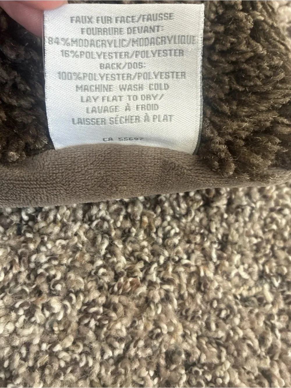 Restoration Hardware Faux Fur Brown Throw Blanket